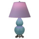 Robert Abbey - MOB52L - One Light Accent Lamp - Small Double Gourd - Matte Steel Blue Glazed Ceramic w/Antique Silver