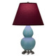 Robert Abbey - MOB52P - One Light Accent Lamp - Small Double Gourd - Matte Steel Blue Glazed Ceramic w/Antique Silver