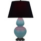 Robert Abbey - MOB57K - One Light Table Lamp - Double Gourd - Matte Steel Blue Glazed Ceramic w/Deep Patina Bronze