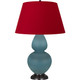 Robert Abbey - MOB57R - One Light Table Lamp - Double Gourd - Matte Steel Blue Glazed Ceramic w/Deep Patina Bronze
