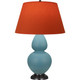 Robert Abbey - MOB57T - One Light Table Lamp - Double Gourd - Matte Steel Blue Glazed Ceramic w/Deep Patina Bronze