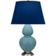 Robert Abbey - MOB59N - One Light Table Lamp - Double Gourd - Matte Steel Blue Glazed Ceramic w/Antique Silver