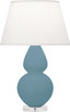 Robert Abbey - MOB62 - One Light Table Lamp - Double Gourd - Matte Steel Blue Glazed Ceramic w/Lucite