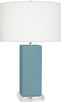 Robert Abbey - MOB95 - One Light Table Lamp - Harvey - Matte Steel Blue Glazed Ceramic