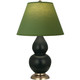 Robert Abbey - MOS10G - One Light Accent Lamp - Small Double Gourd - Matte Obsidian Glazed Ceramic w/Antique Natural Brass