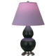 Robert Abbey - MOS12L - One Light Accent Lamp - Small Double Gourd - Matte Obsidian Glazed Ceramic w/Antique Silver