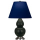 Robert Abbey - MOS12N - One Light Accent Lamp - Small Double Gourd - Matte Obsidian Glazed Ceramic w/Antique Silver