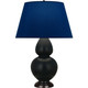 Robert Abbey - MOS21N - One Light Table Lamp - Double Gourd - Matte Obsidian Glazed Ceramic w/Deep Patina Bronze