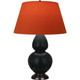 Robert Abbey - MOS21T - One Light Table Lamp - Double Gourd - Matte Obsidian Glazed Ceramic w/Deep Patina Bronze