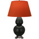 Robert Abbey - MOS22T - One Light Table Lamp - Double Gourd - Matte Obsidian Glazed Ceramic w/Antique Silver
