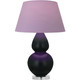 Robert Abbey - MOS23L - One Light Table Lamp - Double Gourd - Matte Obsidian Glazed Ceramic w/Lucite