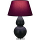 Robert Abbey - MOS23P - One Light Table Lamp - Double Gourd - Matte Obsidian Glazed Ceramic w/Lucite