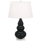 Robert Abbey - MOS33 - One Light Accent Lamp - Small Triple Gourd - Matte Obsidian Glazed Ceramic w/Lucite