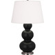 Robert Abbey - MOS42 - One Light Table Lamp - Triple Gourd - Matte Obsidian Glazed Ceramic w/Antique Silver