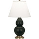 Robert Abbey - MOS50 - One Light Accent Lamp - Small Double Gourd - Matte Obsidian Glazed Ceramic w/Antique Natural Brass