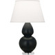 Robert Abbey - MOS62 - One Light Table Lamp - Double Gourd - Matte Obsidian Glazed Ceramic w/Lucite