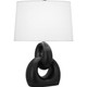 Robert Abbey - MOS81 - One Light Table Lamp - Fusion - Matte Obsidian Glazed Ceramic w/Polished Nickel
