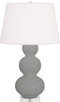 Robert Abbey - MST43 - One Light Table Lamp - Triple Gourd - Matte Smokey Taupe Glazed Ceramic w/Lucite