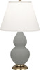 Robert Abbey - MST50 - One Light Accent Lamp - Small Double Gourd - Matte Smokey Taupe Glazed Ceramic w/Antique Natural Brass