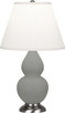 Robert Abbey - MST52 - One Light Accent Lamp - Small Double Gourd - Matte Smokey Taupe Glazed Ceramic w/Antique Silver