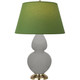 Robert Abbey - MST55G - One Light Table Lamp - Double Gourd - Matte Smokey Taupe Glazed Ceramic w/Antique Natural Brass