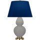 Robert Abbey - MST55N - One Light Table Lamp - Double Gourd - Matte Smokey Taupe Glazed Ceramic w/Antique Natural Brass