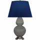 Robert Abbey - MST59N - One Light Table Lamp - Double Gourd - Matte Smokey Taupe Glazed Ceramic w/Antique Silver