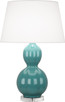 Robert Abbey - MT997 - One Light Table Lamp - Williamsburg Randolph - Blue Green Glazed Ceramic w/Lucite