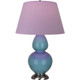 Robert Abbey - OB22L - One Light Table Lamp - Double Gourd - Steel Blue Glazed Ceramic w/Antique Silver
