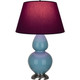 Robert Abbey - OB22P - One Light Table Lamp - Double Gourd - Steel Blue Glazed Ceramic w/Antique Silver