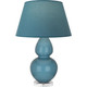 Robert Abbey - OB23B - One Light Table Lamp - Double Gourd - Steel Blue Glazed Ceramic w/Lucite