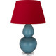 Robert Abbey - OB23R - One Light Table Lamp - Double Gourd - Steel Blue Glazed Ceramic w/Lucite