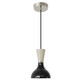 Robert Abbey - OS02BN - One Light Pendant - Clare - Polished Nickel w/Obsidian Bone Painted