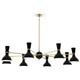 Robert Abbey - OS08OS - Eight Light Chandelier - Clare - Modern Brass w/Obsidian Painted