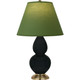 Robert Abbey - OS10G - One Light Accent Lamp - Small Double Gourd - Obsidian Glazed Ceramic w/Antique Natural Brass