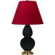 Robert Abbey - OS10R - One Light Accent Lamp - Small Double Gourd - Obsidian Glazed Ceramic w/Antique Natural Brass