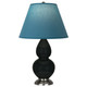 Robert Abbey - OS12B - One Light Accent Lamp - Small Double Gourd - Obsidian Glazed Ceramic w/Antique Silver