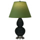 Robert Abbey - OS12G - One Light Accent Lamp - Small Double Gourd - Obsidian Glazed Ceramic w/Antique Silver