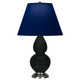 Robert Abbey - OS12N - One Light Accent Lamp - Small Double Gourd - Obsidian Glazed Ceramic w/Antique Silver