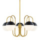 Mitzi - H344805-AGB/BK - Five Light Chandelier - Renee - Aged Brass