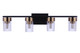 Craftmade - 11827FBSB4 - Four Light Vanity - Bond Street - Flat Black/Satin Brass