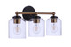 Craftmade - 18719FBSB3 - Three Light Vanity - Coppa - Flat Black/Satin Brass