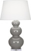 Robert Abbey - A359X - One Light Table Lamp - Triple Gourd - Smokey Taupe Glazed Ceramic w/Lucite