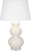 Robert Abbey - A364X - One Light Table Lamp - Triple Gourd - Bone Glazed Ceramic w/Lucite