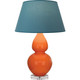 Robert Abbey - A675B - One Light Table Lamp - Double Gourd - Pumpkin Glazed Ceramic w/Lucite