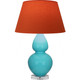 Robert Abbey - A741T - One Light Table Lamp - Double Gourd - Egg Blue Glazed Ceramic w/Lucite