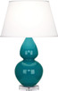 Robert Abbey - A753X - One Light Table Lamp - Double Gourd - Peacock Glazed Ceramic w/Lucite