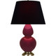 Robert Abbey - SM20K - One Light Table Lamp - Double Gourd - Sugar Plum Glazed Ceramic w/Antique Natural Brass