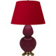 Robert Abbey - SM20R - One Light Table Lamp - Double Gourd - Sugar Plum Glazed Ceramic w/Antique Natural Brass
