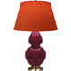 Robert Abbey - SM20T - One Light Table Lamp - Double Gourd - Sugar Plum Glazed Ceramic w/Antique Natural Brass